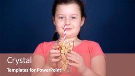  Presentation with sugar cubes - Slides having child-holding-a-glass-full background and a coral colored foreground