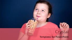  Presentation with sugar cubes - Colorful PPT theme enhanced with child-holding-a-glass-full backdrop and a coral colored foreground