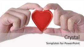  Presentation with candy heart - Colorful presentation theme enhanced with child holding red heart backdrop and a  colored foreground