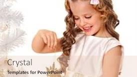  Presentation with decorate - Theme consisting of child-holding-snowflake-to-decorate background and a lemonade colored foreground