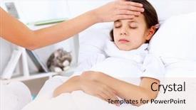  Presentation with sick child - Presentation design featuring career search investigation - businessman holding magnifying glass background and a dark gray colored foreground