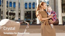  Presentation with working mother - Amazing PPT theme having students writing a test exercise backdrop and a gray colored foreground.