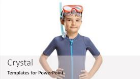  Presentation with mask - Cool new PPT layouts with child-in-a-wetsuit backdrop and a light gray colored foreground