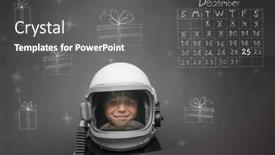  Presentation with christmas presents - Slide deck featuring child-in-an-astronaut-s background and a dark gray colored foreground