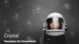  Presentation with dreams - Amazing presentation having child-in-an-astronaut-s backdrop and a dark gray colored foreground