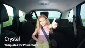 Presentation with car seat - Beautiful PPT layouts featuring child in car happy girl backdrop and a black colored foreground