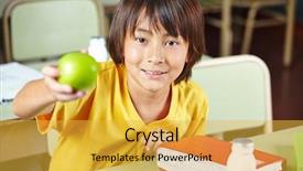  Presentation with healty - Audience pleasing PPT theme consisting of elementary school showing healty backdrop and a yellow colored foreground