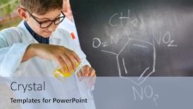  Presentation with chalk board - Theme consisting of child-in-front background and a light blue colored foreground