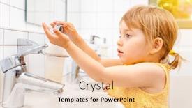  Presentation with kindergarten - PPT layouts enhanced with child-in-kindergarten-washing background and a lemonade colored foreground