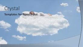  Presentation with mattress - Slides with child-in-pajamas-sleeping-over background and a light blue colored foreground