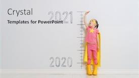  Presentation with child superhero - Amazing presentation theme having child-in-superhero-costume-between backdrop and a light gray colored foreground