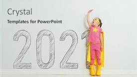  Presentation with child superhero - Slide set with child-in-superhero-costume-near background and a light gray colored foreground