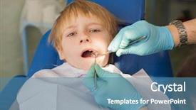  Presentation with dental child - Colorful presentation enhanced with child in the dental office backdrop and a teal colored foreground