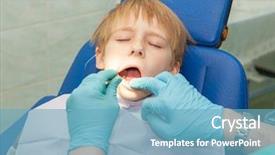  Presentation with dental child - Presentation theme having child in the dental office background and a  colored foreground