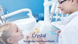  Presentation with dental child - Audience pleasing PPT theme consisting of child in the dental backdrop and a  colored foreground