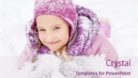  Presentation with save girl child - Audience pleasing presentation theme consisting of child in winter happy girl backdrop and a  colored foreground