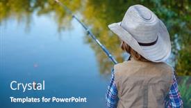  Presentation with fisherman - Slide deck having child-is-fishing-boy background and a teal colored foreground