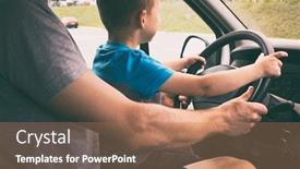  Presentation with father - Cool new theme with child-is-sitting backdrop and a coral colored foreground