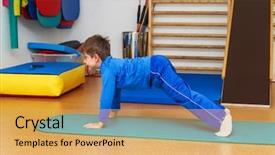  Presentation with therapeutic - Beautiful presentation theme featuring child is therapeutic exercises backdrop and a yellow colored foreground