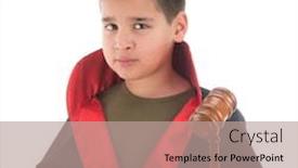  Presentation with judge - Presentation featuring child-judge-ready-to-strike background and a coral colored foreground