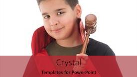  Presentation with judge - Theme enhanced with child-judge-with-judge-hammer background and a red colored foreground