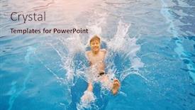  Presentation with swim - Theme with child-jump-swim background and a lemonade colored foreground