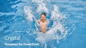  Presentation with swim - Presentation theme enhanced with child-jump-swim background and a teal colored foreground