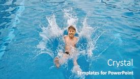  Presentation with swim - Presentation enhanced with child-jump-swim background and a teal colored foreground