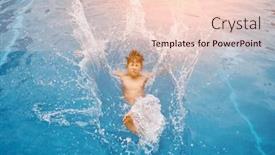  Presentation with swim - Presentation having child-jump-swim background and a lemonade colored foreground