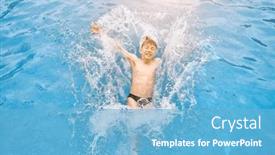  Presentation with swim - Presentation theme enhanced with child-jump-swim background and a light blue colored foreground