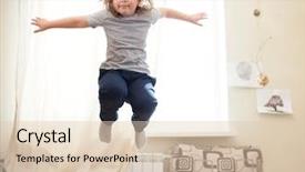  Presentation with bed - Audience pleasing slides consisting of child jumping on the bed backdrop and a lemonade colored foreground