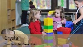  Presentation with play kids - Theme with child kids group have fun background and a  colored foreground