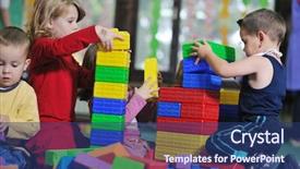  Presentation with happy kids - Presentation theme having child kids group have fun background and a  colored foreground
