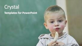  Presentation with play kids - Presentation theme having child kids group have fun background and a  colored foreground