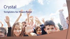  Presentation with play kids - PPT layouts consisting of child kids group have fun background and a  colored foreground