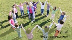  Presentation with fun classroom - Presentation theme having child kids group have fun background and a  colored foreground