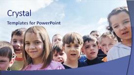  Presentation with play kids - Slides consisting of child kids group have fun background and a  colored foreground