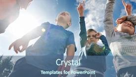  Presentation with play kids - Theme having child kids group have fun background and a  colored foreground