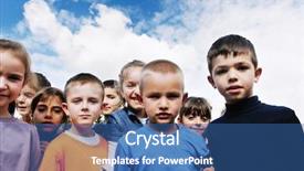  Presentation with happy kids - PPT theme consisting of child kids group have fun background and a  colored foreground