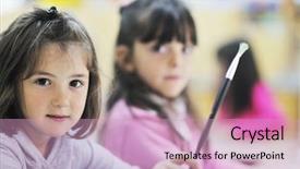  Presentation with happy kids - Colorful PPT layouts enhanced with child kids group have fun backdrop and a soft green colored foreground