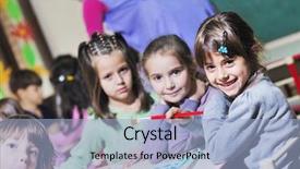  Presentation with play kids - Colorful PPT layouts enhanced with child kids group have fun backdrop and a  colored foreground