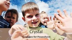  Presentation with play kids - Audience pleasing slide set consisting of child kids group have fun backdrop and a  colored foreground