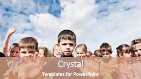  Presentation with happy kids - PPT layouts having child kids group have fun background and a  colored foreground