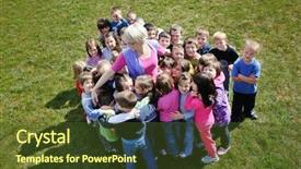  Presentation with happy kids - Audience pleasing slide deck consisting of child kids group have fun backdrop and a  colored foreground