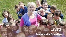  Presentation with happy kids - Beautiful PPT theme featuring child kids group have fun backdrop and a  colored foreground