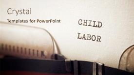  Presentation with labor - Slide set with child-labor-phrase-written background and a sky blue colored foreground