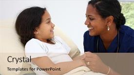  Presentation with sick child - Cool new presentation with child laying sick in bed backdrop and a soft green colored foreground