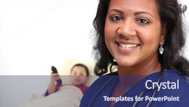  Presentation with sick child - Slides consisting of the hospital with nurse background and a ocean colored foreground