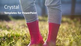  Presentation with magic garden - Beautiful slides featuring child-leg-in-pink-wellington backdrop and a seafoam green colored foreground