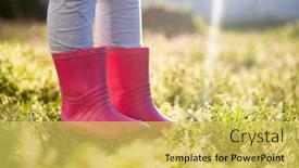  Presentation with magic garden - Theme with child-leg-in-pink-wellington background and a yellow colored foreground